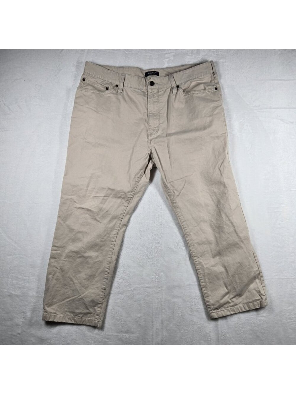 Nautica Mens Classic Fit Khaki Beige Chino Pants 36x30 100% Cotton